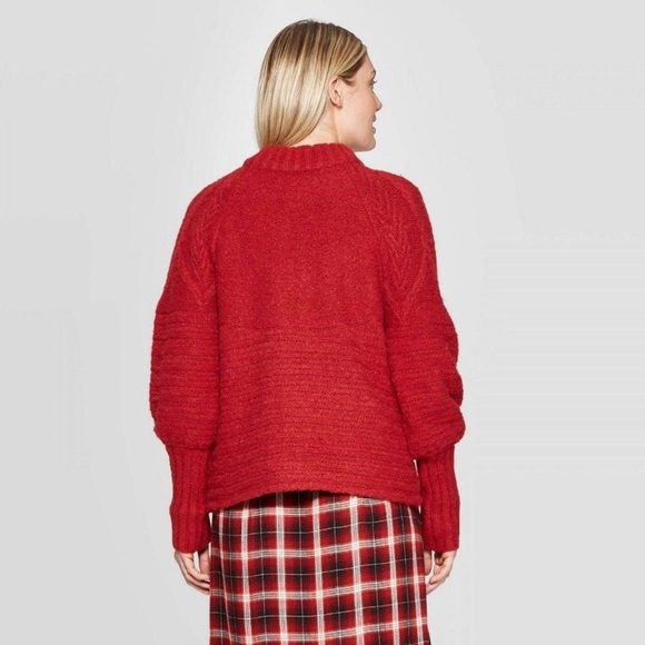 Crewneck Femme Pullover Sweater Red XS - Picture 2 of 11